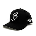 Black THRY hat with white embroidered logo